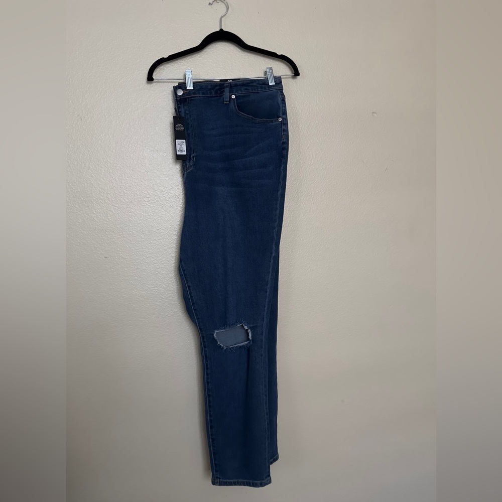 Fashion Nova Dark Blue Straight Leg Jeans